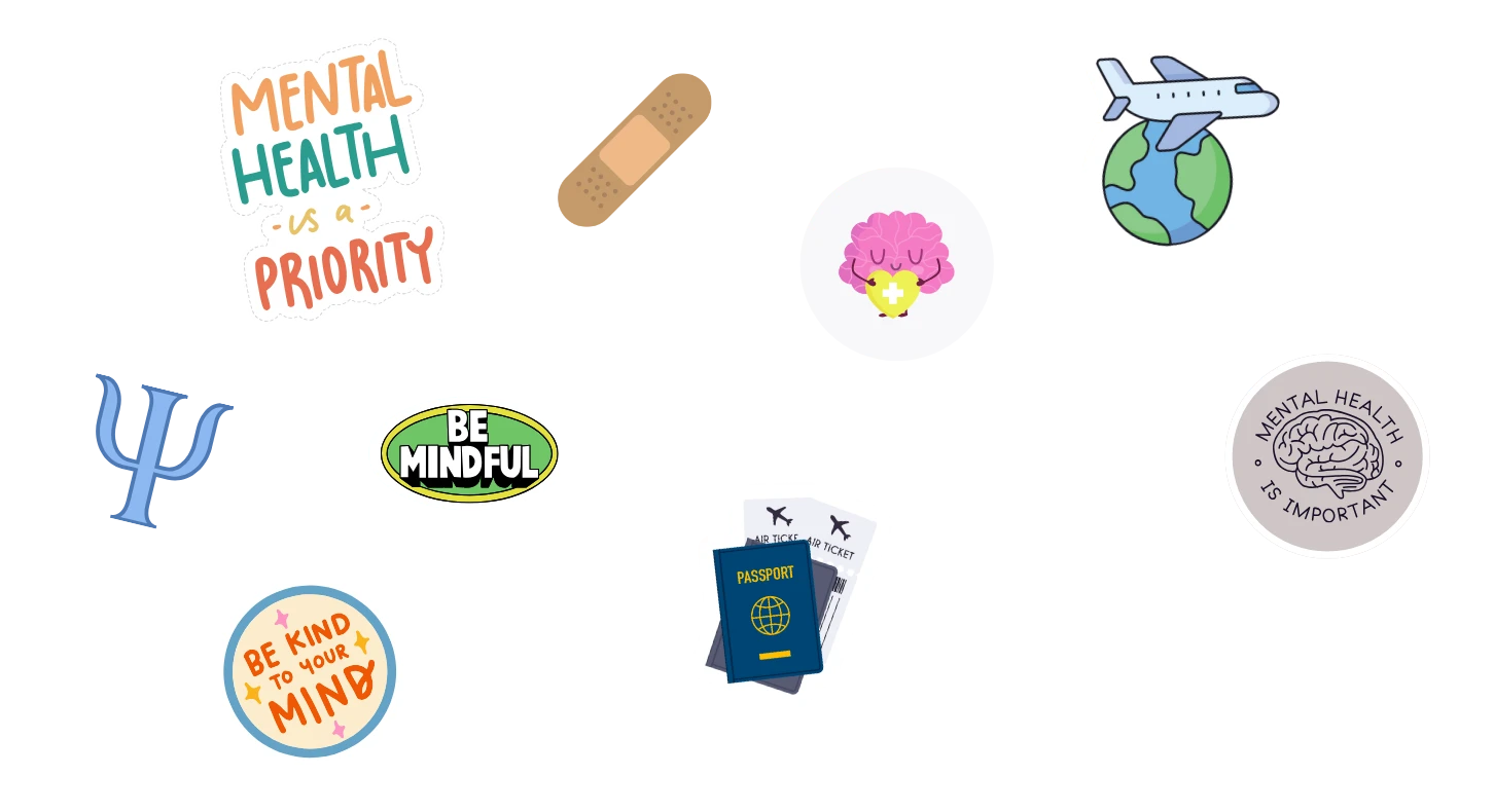 Imagen de stickers de psicologia y migración