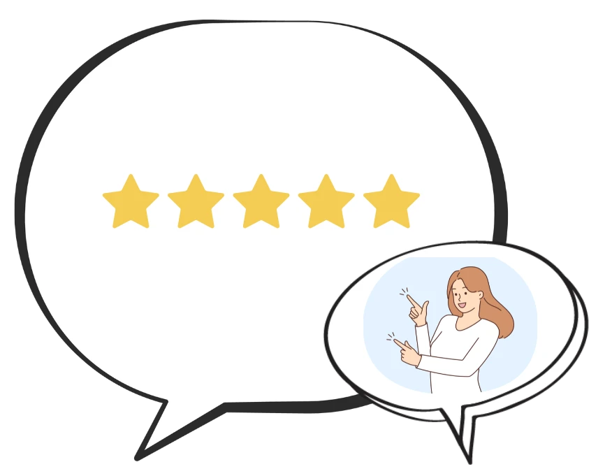 Imagen decorativa de dibujo plano sobre testimonios positivos